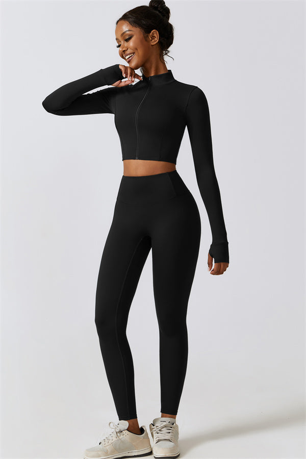 Juno Star Jacket Sports Bra Leggings 3-Piece Set