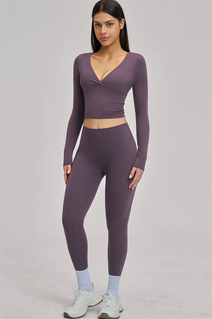 The Swoon Long Sleeve Crop top Leggings 2-Piece Set