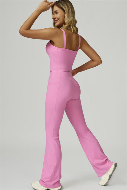 The Flourish Crop Tank Flared Leggings 2-Piece Set
