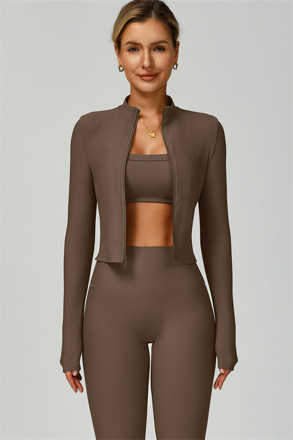 The Burst Jacket Sports Bra Leggings 3-Piece Set