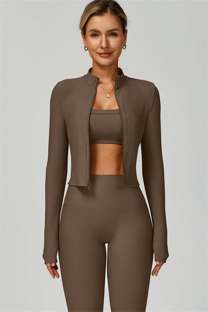 The Burst Jacket Sports Bra Leggings 3-Piece Set