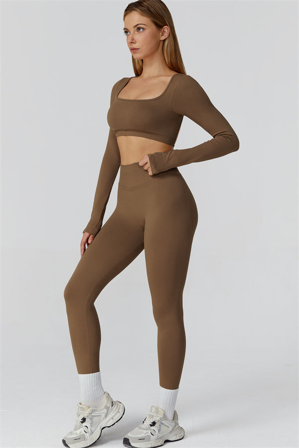 The Reign Long Sleeve Crop Top Leggings 2-Piece Set
