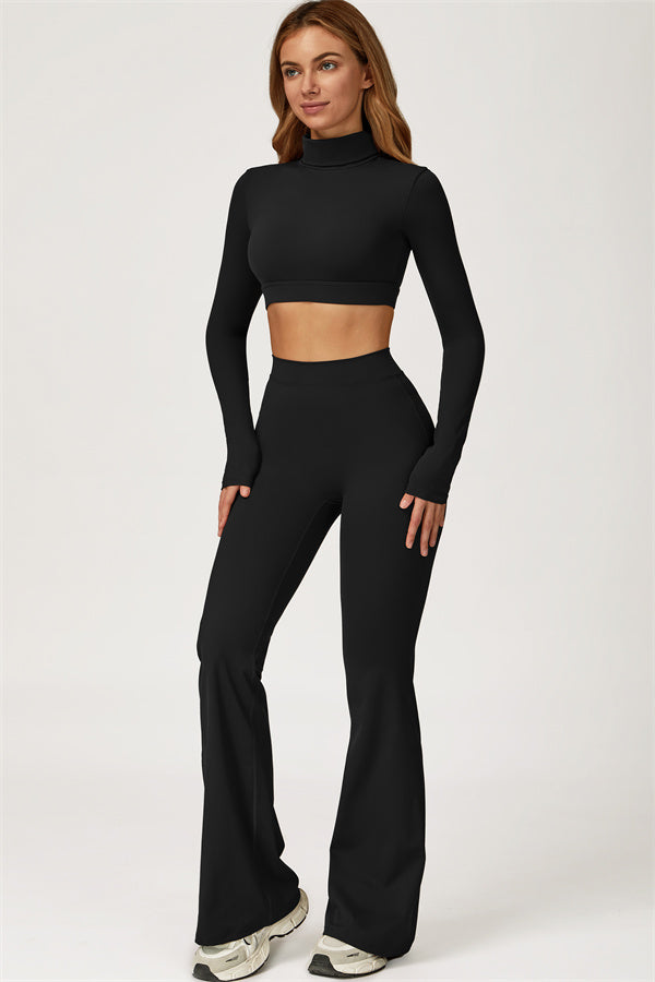 The Axis Crop Top Flared Leggings 2-Piece Set
