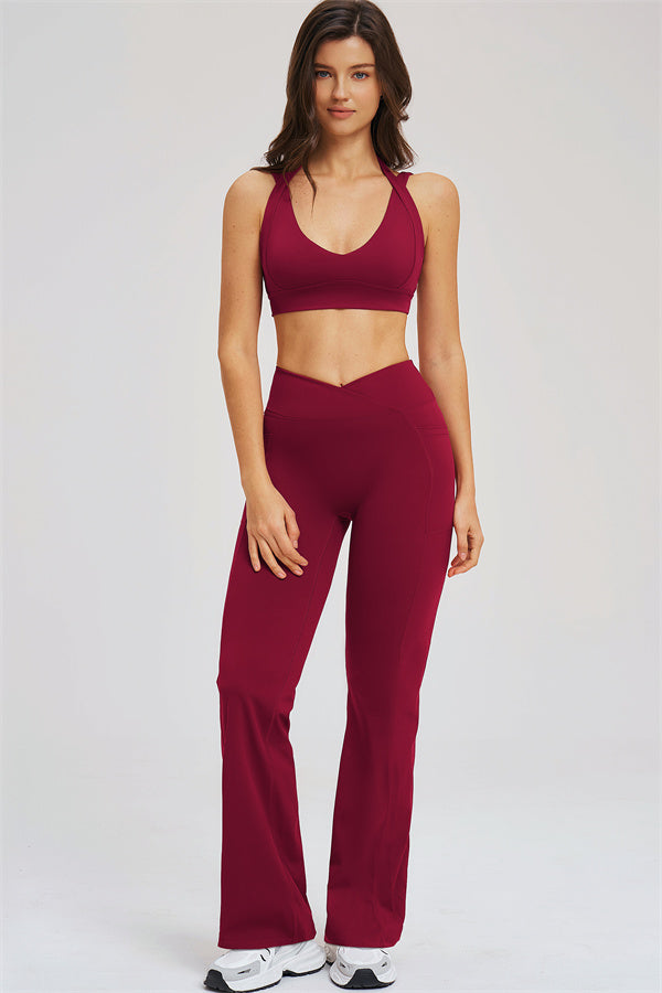The Sizzle Sports Bra Flared Leggings 2-Piece Set