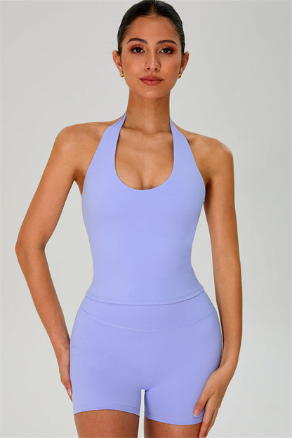 The Solid Halter Tank Top