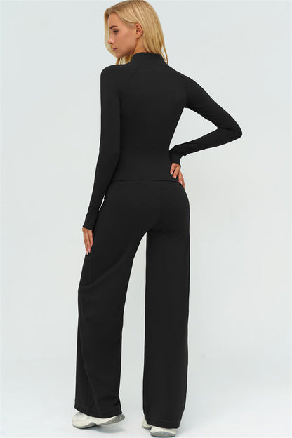 The Twirl Zip Jacket Sports Bra New Straight Leg Pants 3-Piece Set