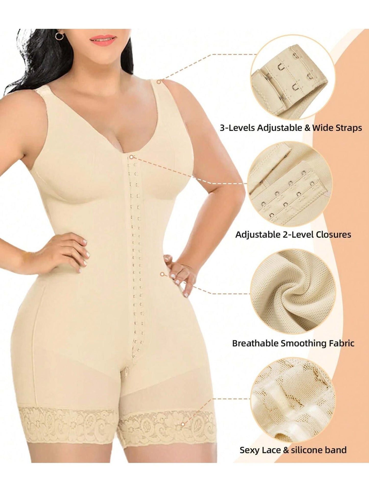 Fasjrixa Fajas Colombianas Shapewear for Women Tummy Control Post Surgery Full Body Shaper Butt Lifter with Zipper Crotch,corset tops for women,fajas colombianas moldeadoras