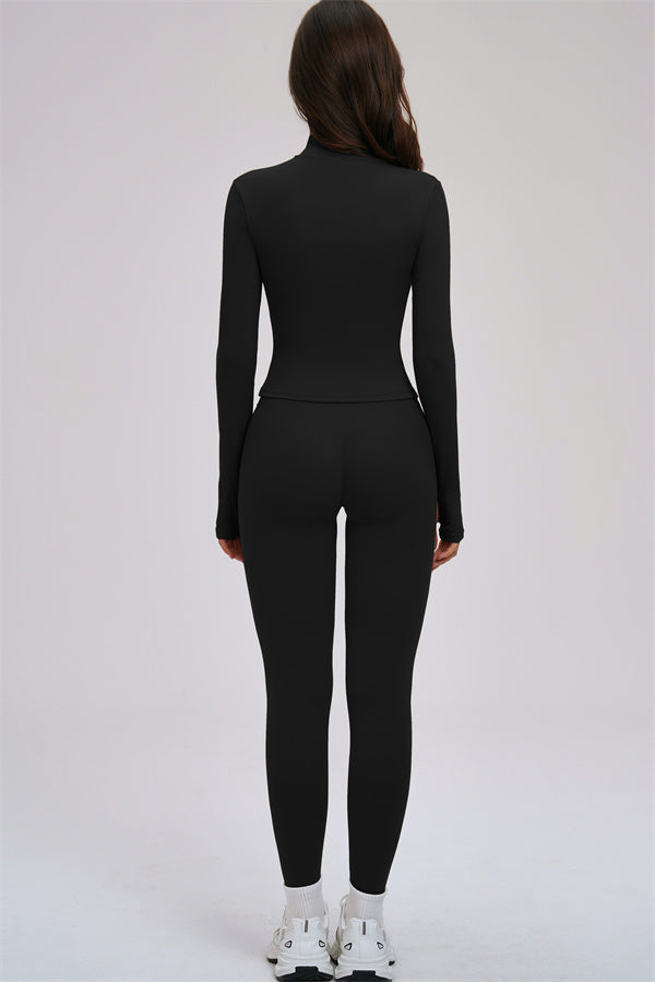 The Kinetic Zip Jacket Cross Back Sports Bra Leggings 3-Piece Set