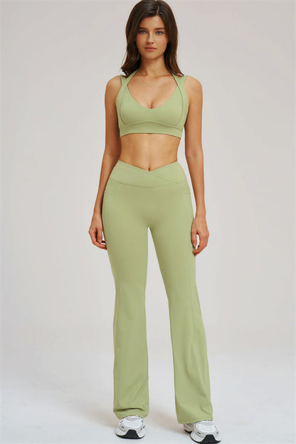 The Sizzle Sports Bra Flared Leggings 2-Piece Set