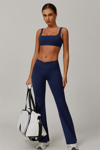 The Halo Sports Bra Flared Leggings 2-Piece Set