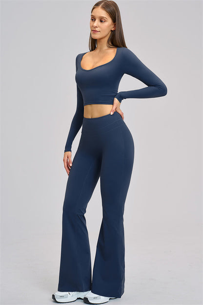 The Stride Long Sleeve T-shirt Flared Leggings 2-Piece Set
