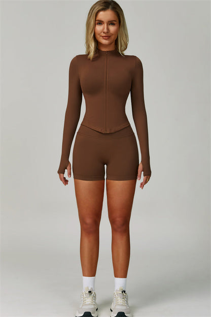 The Empower Jacket Sports Bra Shorts 3-Piece Set
