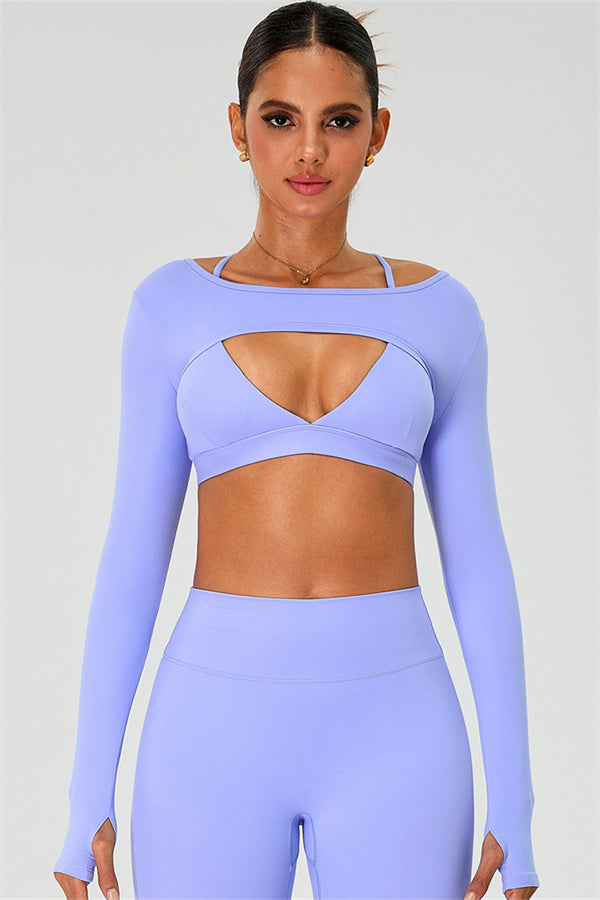 The Ember Sports Bra Crop Top Shorts 3-Piece Set