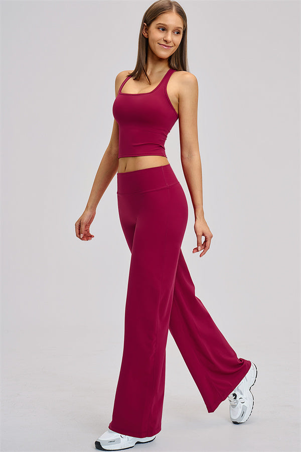 The Dynamic Crop Top Straight Leg Pants 2-Piece Set