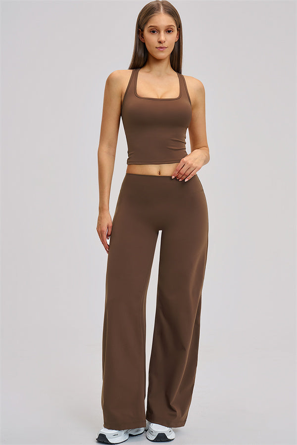 The Dynamic Crop Top Straight Leg Pants 2-Piece Set