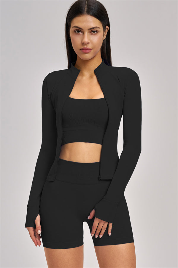 The Vision Jacket Sports Bra Shorts 3-Piece Set