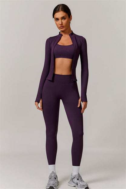 The Nova Luxe Jacket Sports Bra Leggings 3-Piece Set