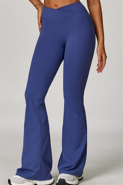 The Lavish Long Sleeve Cut-out Crop Top Flared Leggings 2-Piece Set