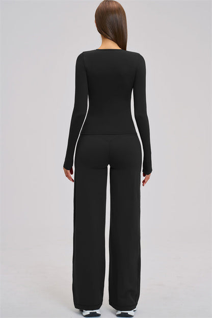 The Dynamic Long Sleeve T-shirt Straight Leg Pants 2-Piece Set