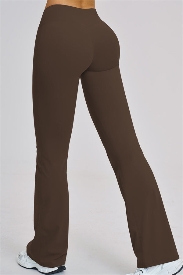 The Zestful Long Sleeve Crop Top Flared Leggings 2-Piece Set