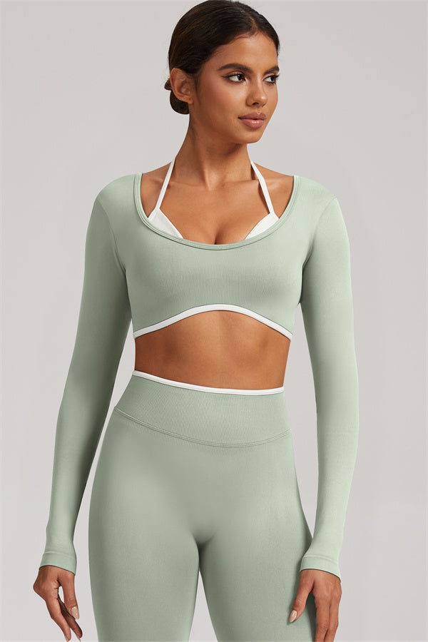 The Elevate New Long Sleeve Crop top Leggings 2-Piece Set