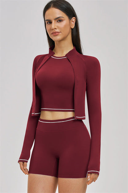 The Unbound Jacket Crop Top Shorts 3-Piece Set
