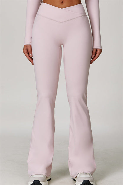 The Lavish Long Sleeve Cut-out Crop Top Flared Leggings 2-Piece Set
