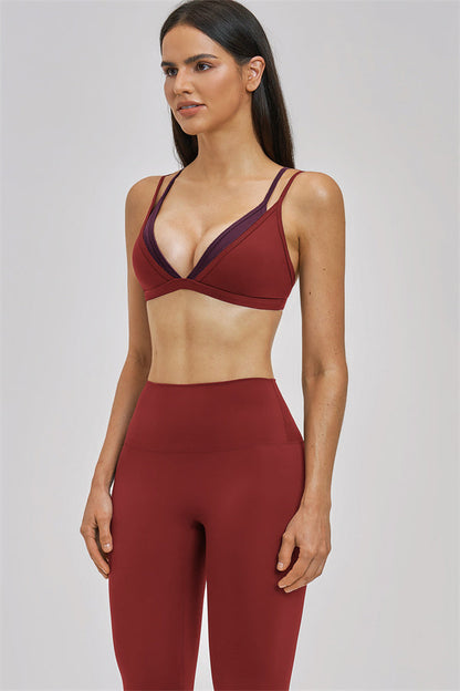 The Seraphine Layered V Sports Bra Leggings 2-Piece Set