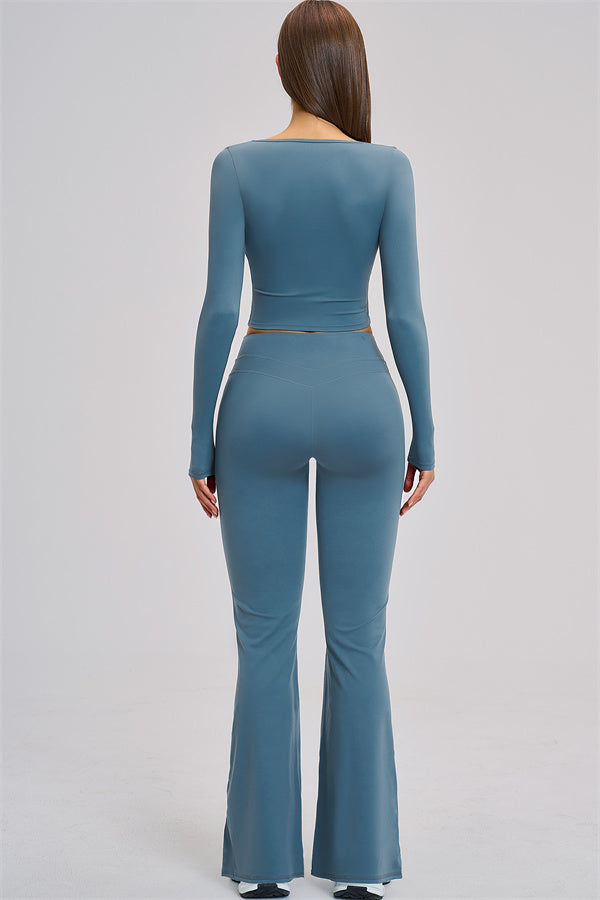 The Stride Long Sleeve T-shirt Flared Leggings 2-Piece Set