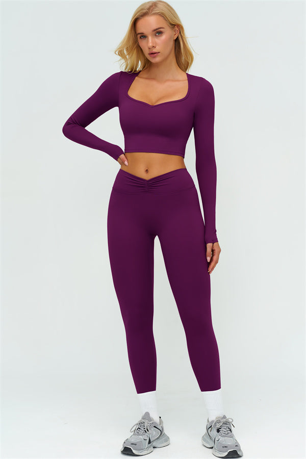 The Lushness Long Sleeve Crop top Leggings 2-Piece Set