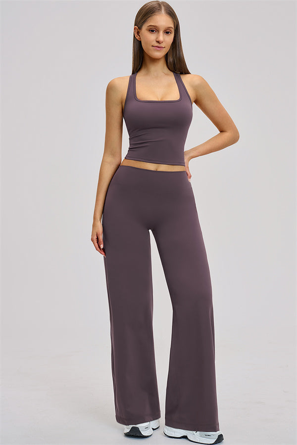 The Dynamic Crop Top Straight Leg Pants 2-Piece Set