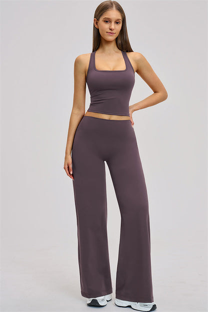The Dynamic Crop Top Straight Leg Pants 2-Piece Set