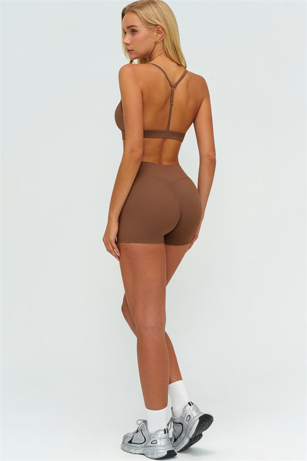 The Lushness Y-Back Sports Bra Shorts 2-Piece Set