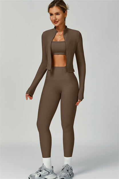 The Burst Jacket Sports Bra Leggings 3-Piece Set