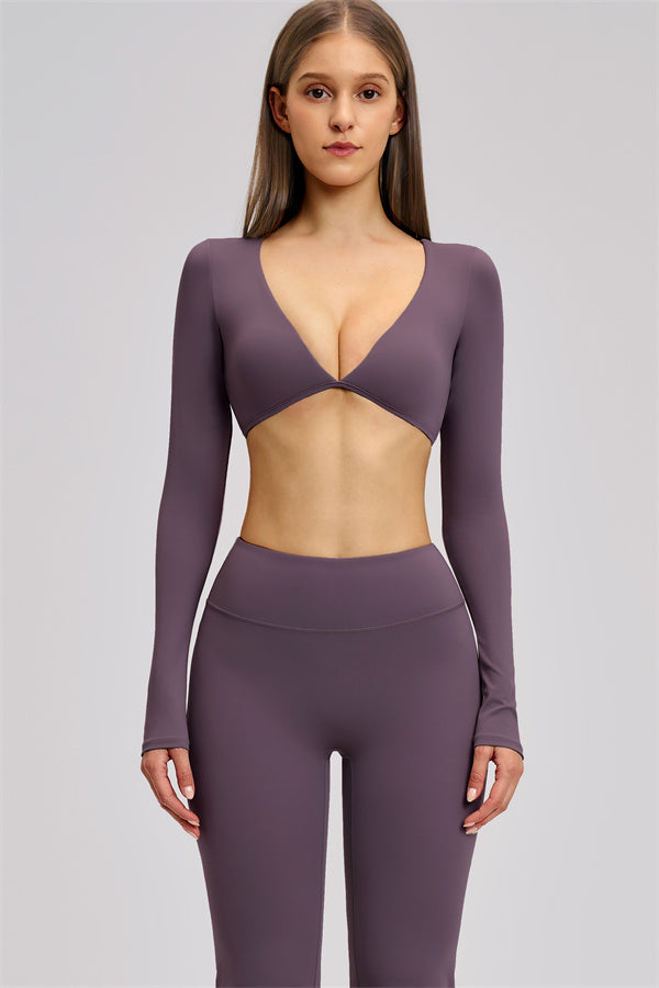The Zestful Long Sleeve Crop Top