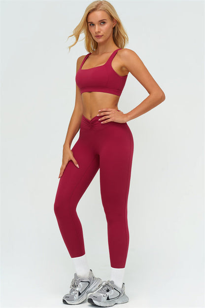 The Lushness V-Back Sports Bra Leggings 2-Piece Set