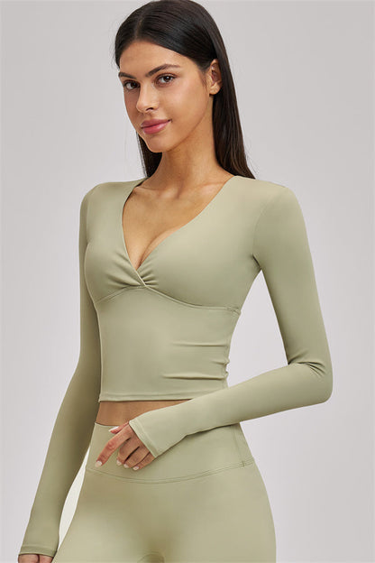 The Swoon Long Sleeve Crop top Flared Leggings 2-Piece Set