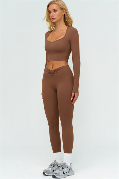 The Lushness Long Sleeve Crop top Leggings 2-Piece Set
