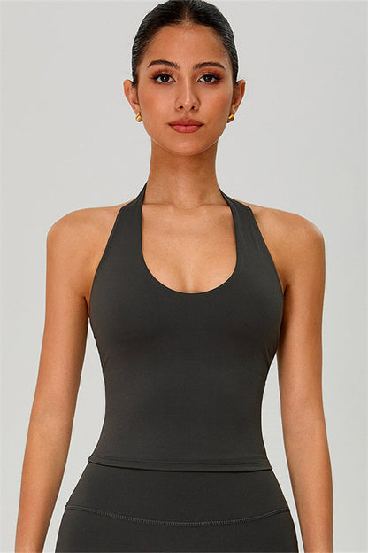 The Solid Halter Tank Top