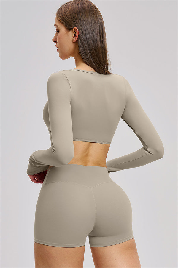 The Zestful Long Sleeve Crop Top