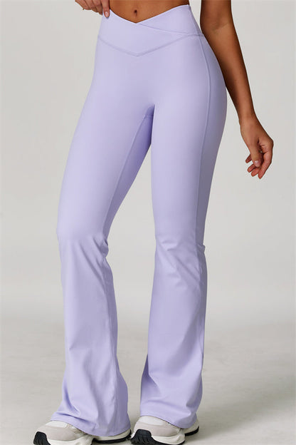 The Lavish Long Sleeve Cut-out Crop Top Flared Leggings 2-Piece Set