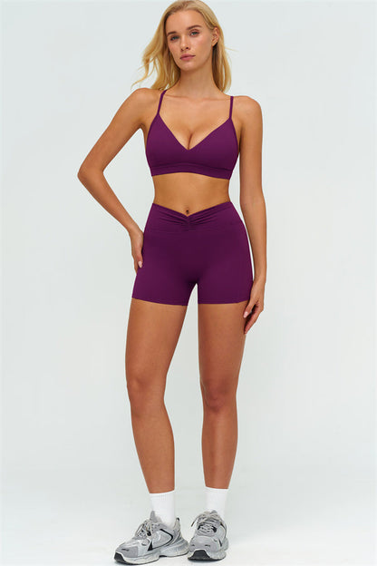 The Lushness Y-Back Sports Bra Shorts 2-Piece Set
