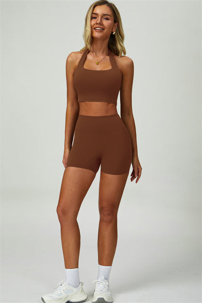 The Seraphine Halter Crop Top Shorts 2-Piece Set
