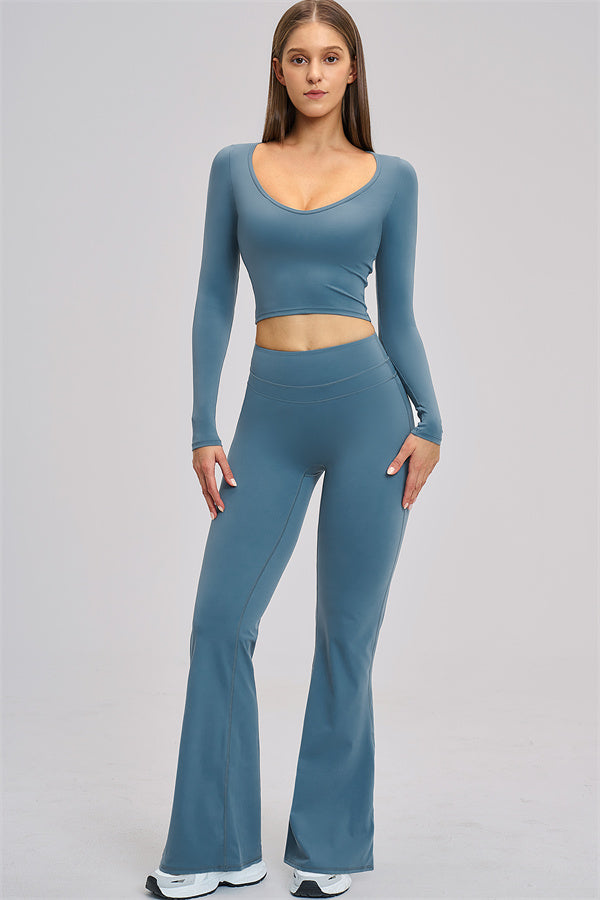 The Stride Long Sleeve T-shirt Flared Leggings 2-Piece Set