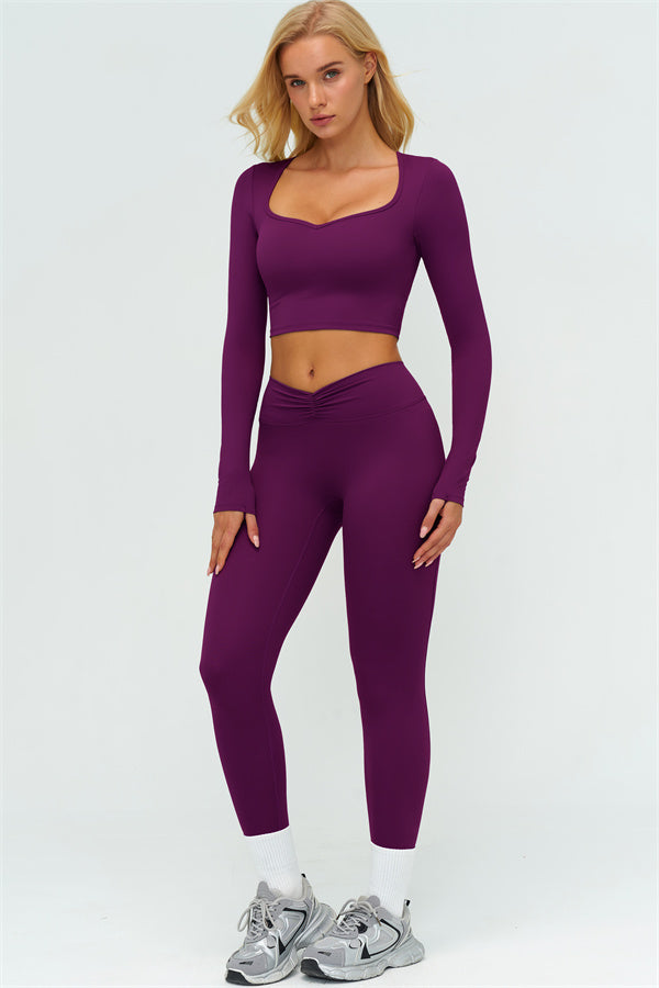 The Lushness Long Sleeve Crop top Leggings 2-Piece Set