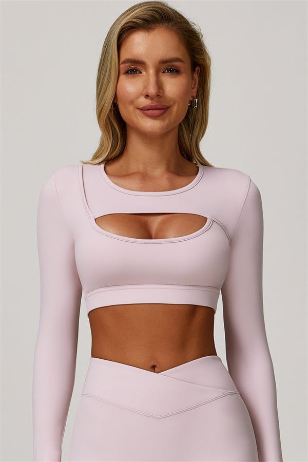 The Lavish Long Sleeve Cut-out Crop Top