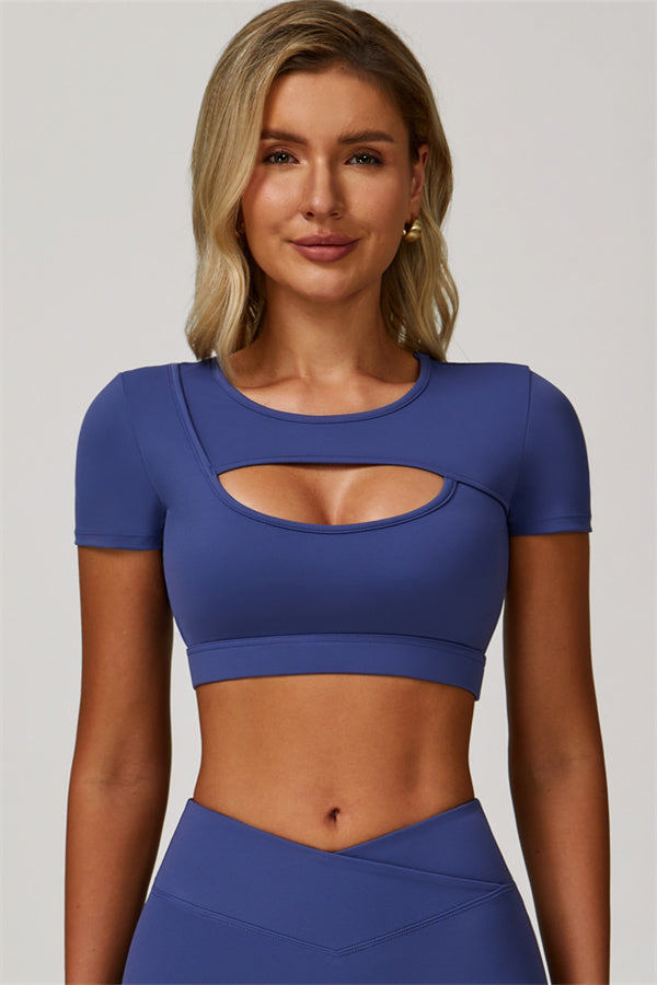 The Lavish Cut-out Crop Top Leggings 2-Piece Set