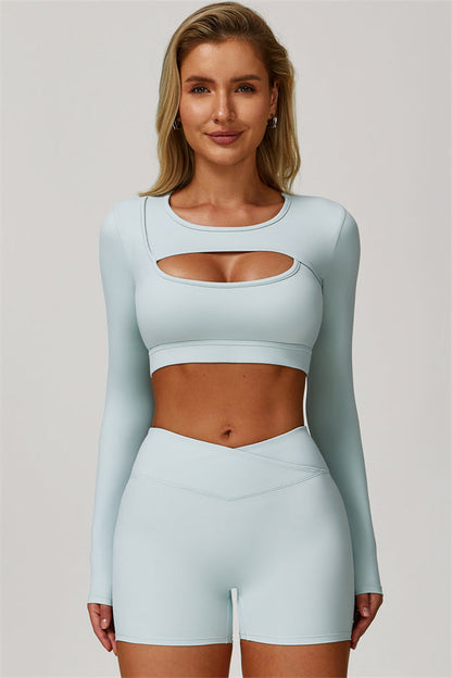 The Lavish Long Sleeve Cut-out Crop Top