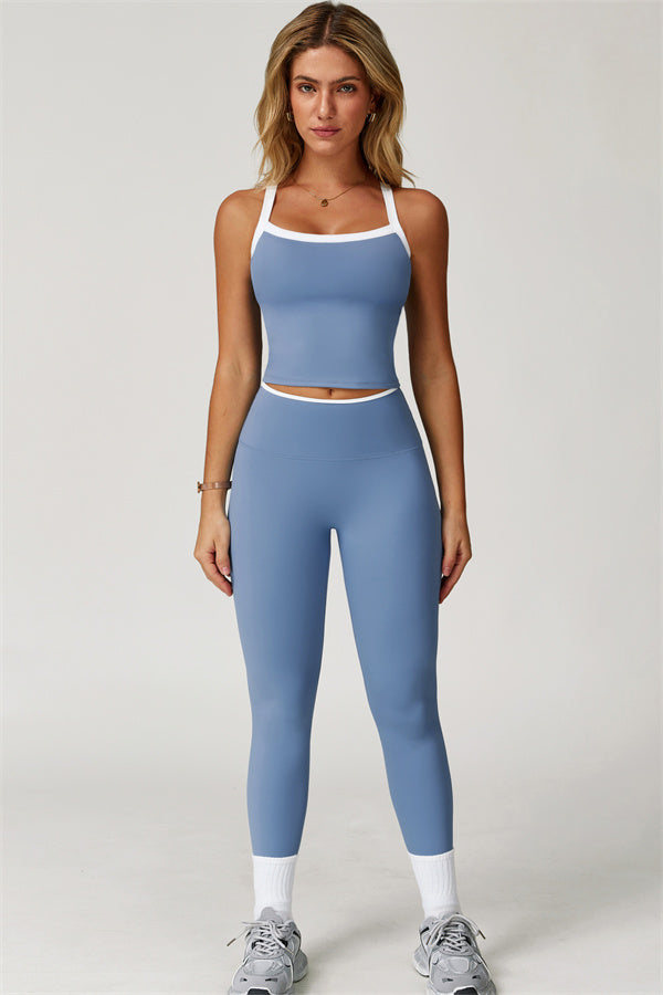 The Quest Cross Back Crop Top Leggings 2-Piece Set