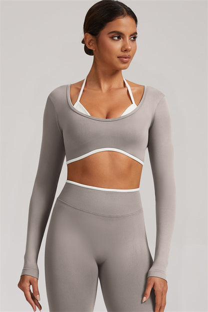 The Elevate New Long Sleeve Crop top Leggings 2-Piece Set
